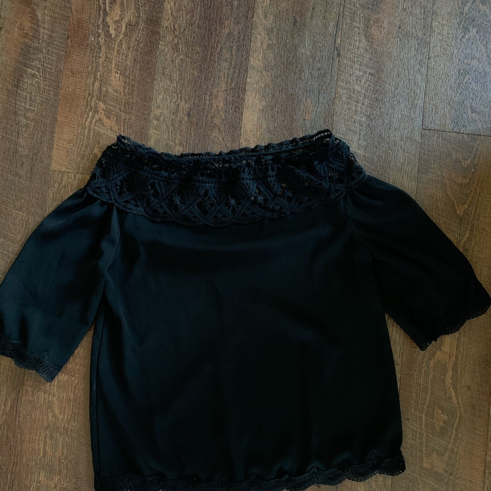 Black off-the-shoulder top